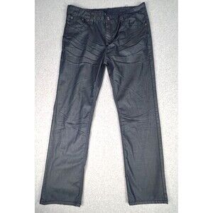 Giorginni Denim Jeans Mens 36x32 Black Straight Leg 100% Cotton Zip Pocket Pants